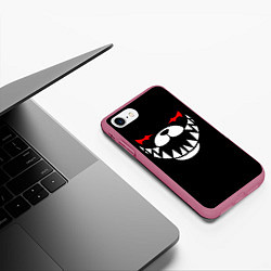 Чехол iPhone 7/8 матовый MONOKUMA BLACK, цвет: 3D-малиновый — фото 2
