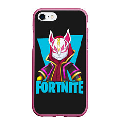 Чехол iPhone 7/8 матовый Fortnite, цвет: 3D-малиновый