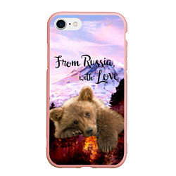 Чехол iPhone 7/8 матовый Из России с любовью, цвет: 3D-светло-розовый