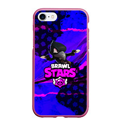 Чехол iPhone 7/8 матовый BRAWL STARS CROW, цвет: 3D-малиновый