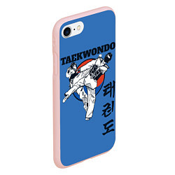 Чехол iPhone 7/8 матовый Taekwondo, цвет: 3D-светло-розовый — фото 2