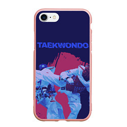 Чехол iPhone 7/8 матовый Taekwondo, цвет: 3D-светло-розовый
