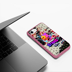 Чехол iPhone 7/8 матовый BRAWL STARS СЭНДИ, цвет: 3D-малиновый — фото 2