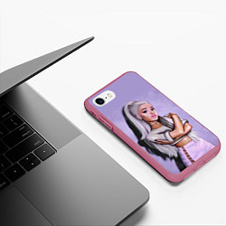 Чехол iPhone 7/8 матовый Ariana Grande Ариана Гранде, цвет: 3D-малиновый — фото 2