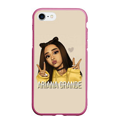 Чехол iPhone 7/8 матовый Ariana Grande Ариана Гранде, цвет: 3D-малиновый