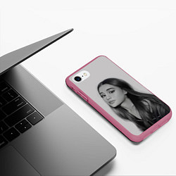 Чехол iPhone 7/8 матовый Ariana Grande Ариана Гранде, цвет: 3D-малиновый — фото 2