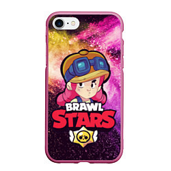 Чехол iPhone 7/8 матовый Brawl Stars - Jessie, цвет: 3D-малиновый