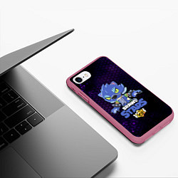 Чехол iPhone 7/8 матовый BRAWL STARS LEON ОБОРОТЕНЬ, цвет: 3D-малиновый — фото 2