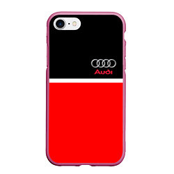 Чехол iPhone 7/8 матовый AUDI SPORT, цвет: 3D-малиновый