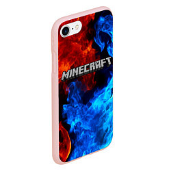 Чехол iPhone 7/8 матовый MINECRAFT, цвет: 3D-светло-розовый — фото 2