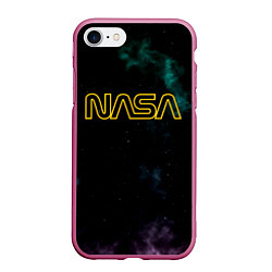 Чехол iPhone 7/8 матовый NASA Vision Mission and Core Values на спине, цвет: 3D-малиновый