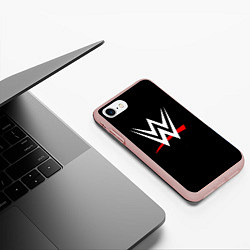 Чехол iPhone 7/8 матовый WWE, цвет: 3D-светло-розовый — фото 2