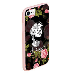 Чехол iPhone 7/8 матовый LIL PEEP ROSES, цвет: 3D-светло-розовый — фото 2