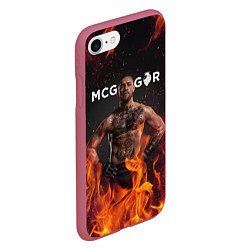 Чехол iPhone 7/8 матовый Conor McGregor, цвет: 3D-малиновый — фото 2