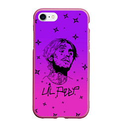 Чехол iPhone 7/8 матовый LIL PEEP, цвет: 3D-малиновый