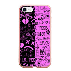 Чехол iPhone 7/8 матовый LIL PEEP LOGOBOMBING, цвет: 3D-светло-розовый