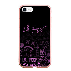 Чехол iPhone 7/8 матовый LIL PEEP, цвет: 3D-светло-розовый