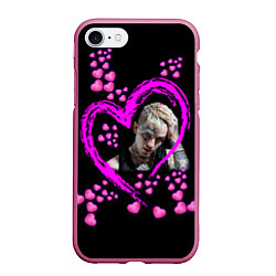 Чехол iPhone 7/8 матовый Lil Peep, цвет: 3D-малиновый