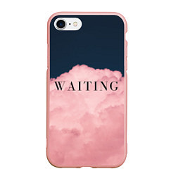 Чехол iPhone 7/8 матовый WAITING, цвет: 3D-светло-розовый