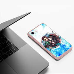 Чехол iPhone 7/8 матовый KIMETSU NO YAIBA, цвет: 3D-светло-розовый — фото 2