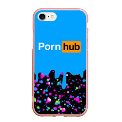 Чехол iPhone 7/8 матовый PornHub, цвет: 3D-светло-розовый