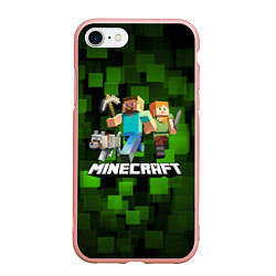 Чехол iPhone 7/8 матовый Minecraft Майнкрафт