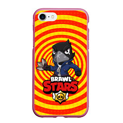 Чехол iPhone 7/8 матовый Brawl Stars CROW, цвет: 3D-малиновый