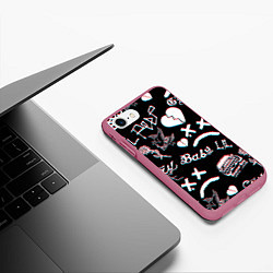 Чехол iPhone 7/8 матовый LIL PEEP GLITCH, цвет: 3D-малиновый — фото 2