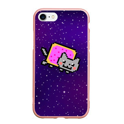 Чехол iPhone 7/8 матовый Nyan Cat, цвет: 3D-светло-розовый