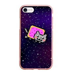 Чехол iPhone 7/8 матовый Nyan Cat, цвет: 3D-светло-розовый
