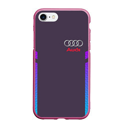 Чехол iPhone 7/8 матовый AUDI, цвет: 3D-малиновый