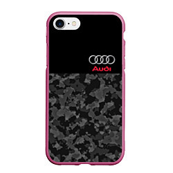 Чехол iPhone 7/8 матовый AUDI, цвет: 3D-малиновый