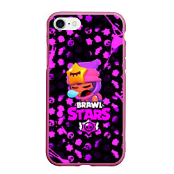 Чехол iPhone 7/8 матовый BRAWL STARS SANDY, цвет: 3D-малиновый