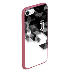 Чехол iPhone 7/8 матовый JUVENTUS, цвет: 3D-малиновый — фото 2