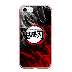 Чехол iPhone 7/8 матовый KIMETSU NO YAIBA, цвет: 3D-светло-розовый