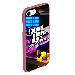 Чехол iPhone 7/8 матовый GTA:VICE CITY, цвет: 3D-малиновый — фото 2