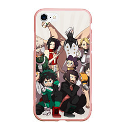 Чехол iPhone 7/8 матовый MY HERO ACADEMIA множество героев