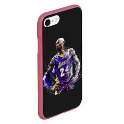 Чехол iPhone 7/8 матовый Kobe Bryant, цвет: 3D-малиновый — фото 2