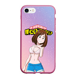 Чехол iPhone 7/8 матовый MY HERO ACADEMIA, цвет: 3D-малиновый