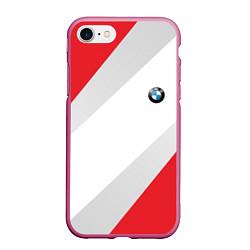 Чехол iPhone 7/8 матовый БМВ, цвет: 3D-малиновый