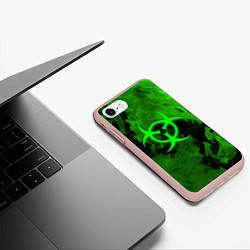 Чехол iPhone 7/8 матовый BIOHAZARD, цвет: 3D-светло-розовый — фото 2