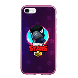 Чехол iPhone 7/8 матовый Brawl Stars Crow v1, цвет: 3D-малиновый