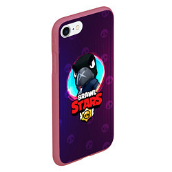 Чехол iPhone 7/8 матовый Brawl Stars Crow v1, цвет: 3D-малиновый — фото 2