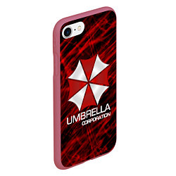 Чехол iPhone 7/8 матовый UMBRELLA CORP, цвет: 3D-малиновый — фото 2