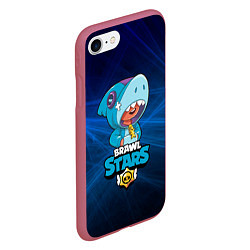 Чехол iPhone 7/8 матовый Brawl stars leon shark, цвет: 3D-малиновый — фото 2