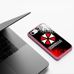 Чехол iPhone 7/8 матовый UMBRELLA CORPORATION, цвет: 3D-малиновый — фото 2