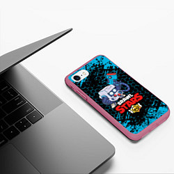 Чехол iPhone 7/8 матовый BRAWL STARS 8-BIT, цвет: 3D-малиновый — фото 2