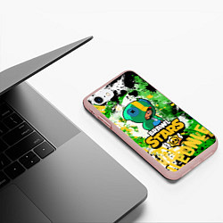 Чехол iPhone 7/8 матовый Brawl Stars Leon, цвет: 3D-светло-розовый — фото 2