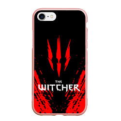 Чехол iPhone 7/8 матовый THE WITCHER, цвет: 3D-светло-розовый