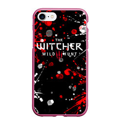 Чехол iPhone 7/8 матовый THE WITCHER, цвет: 3D-малиновый